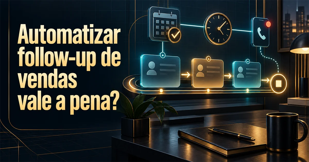 Sequência luminosa liga calendário, relógio e telefone a três cartões de contato conectados por setas, terminando num botão de pausa