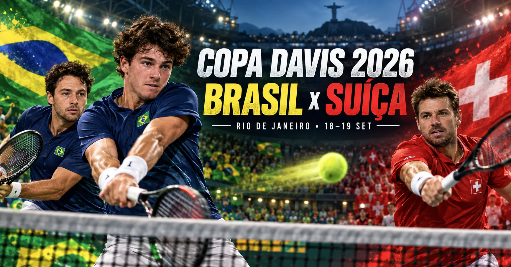 Brasil abriu 2 a 0 sobre a Suíça na Copa Davis, no Rio. Veja o placar, o horário dos jogos de hoje, onde assistir e o que a vitória garante.