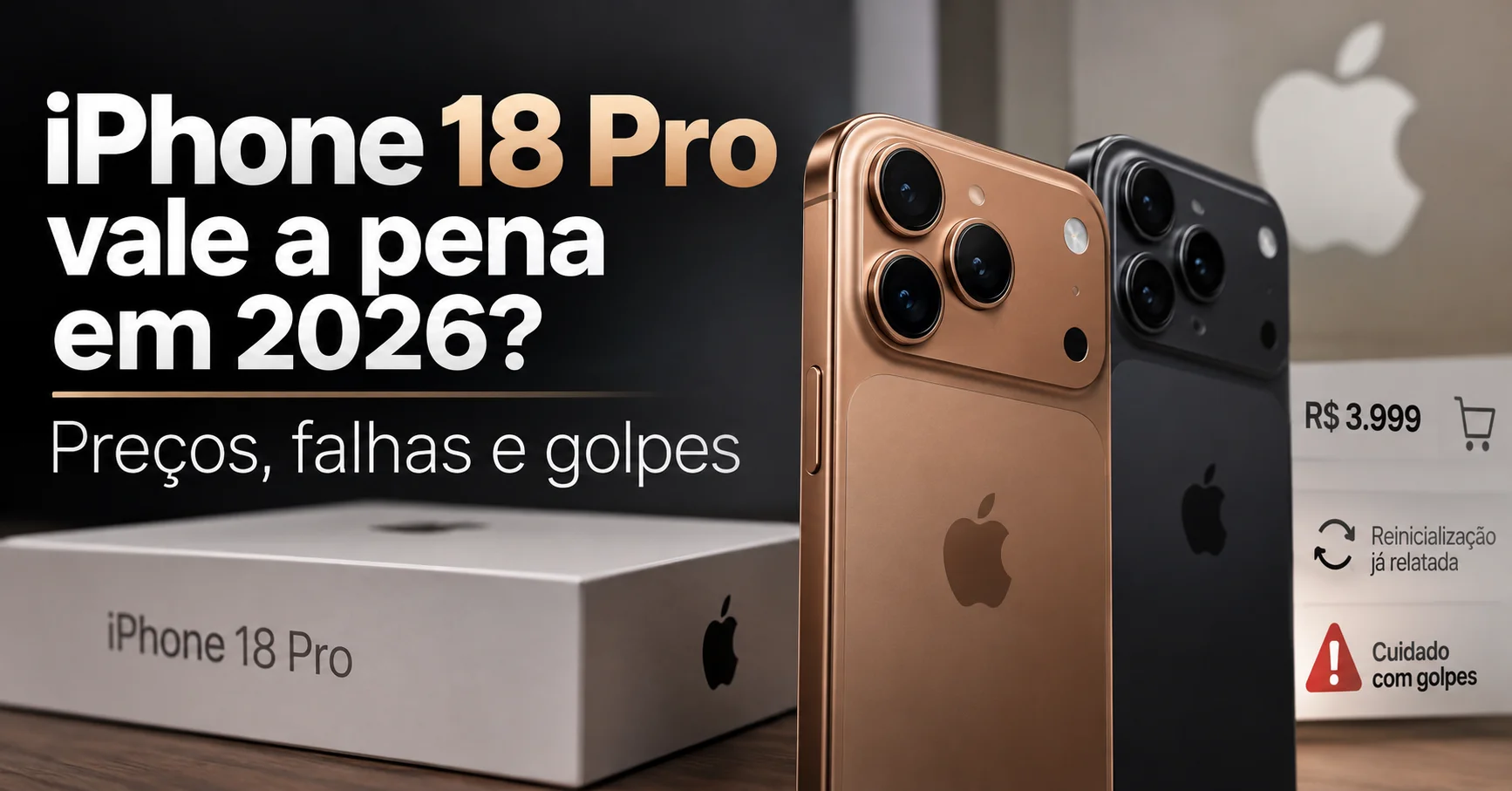 Preço oficial por capacidade, o que muda em relação ao iPhone 17 Pro, reinícios já relatados por donos e o que decide a compra segura.